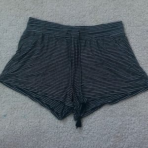 Dark blue and white striped pajama shorts size M